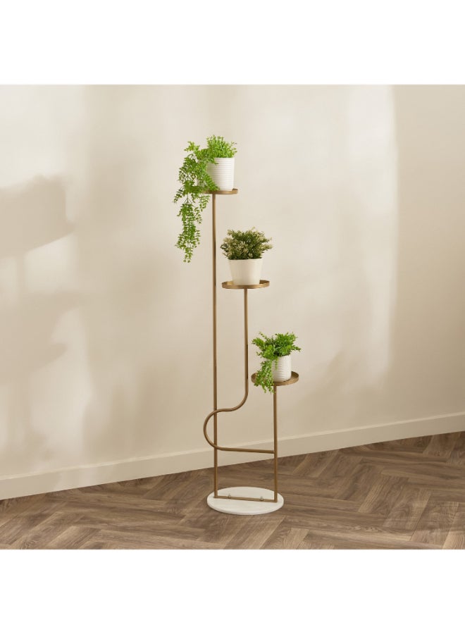 Home Box 3-Tier Metal Planter Stand with Marble Base - Image 1